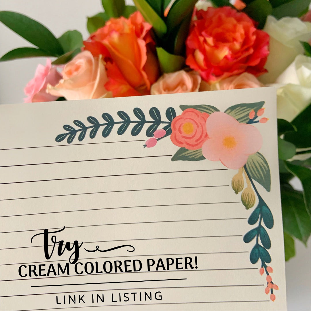 Blushing Bouquet Letter Writing Page