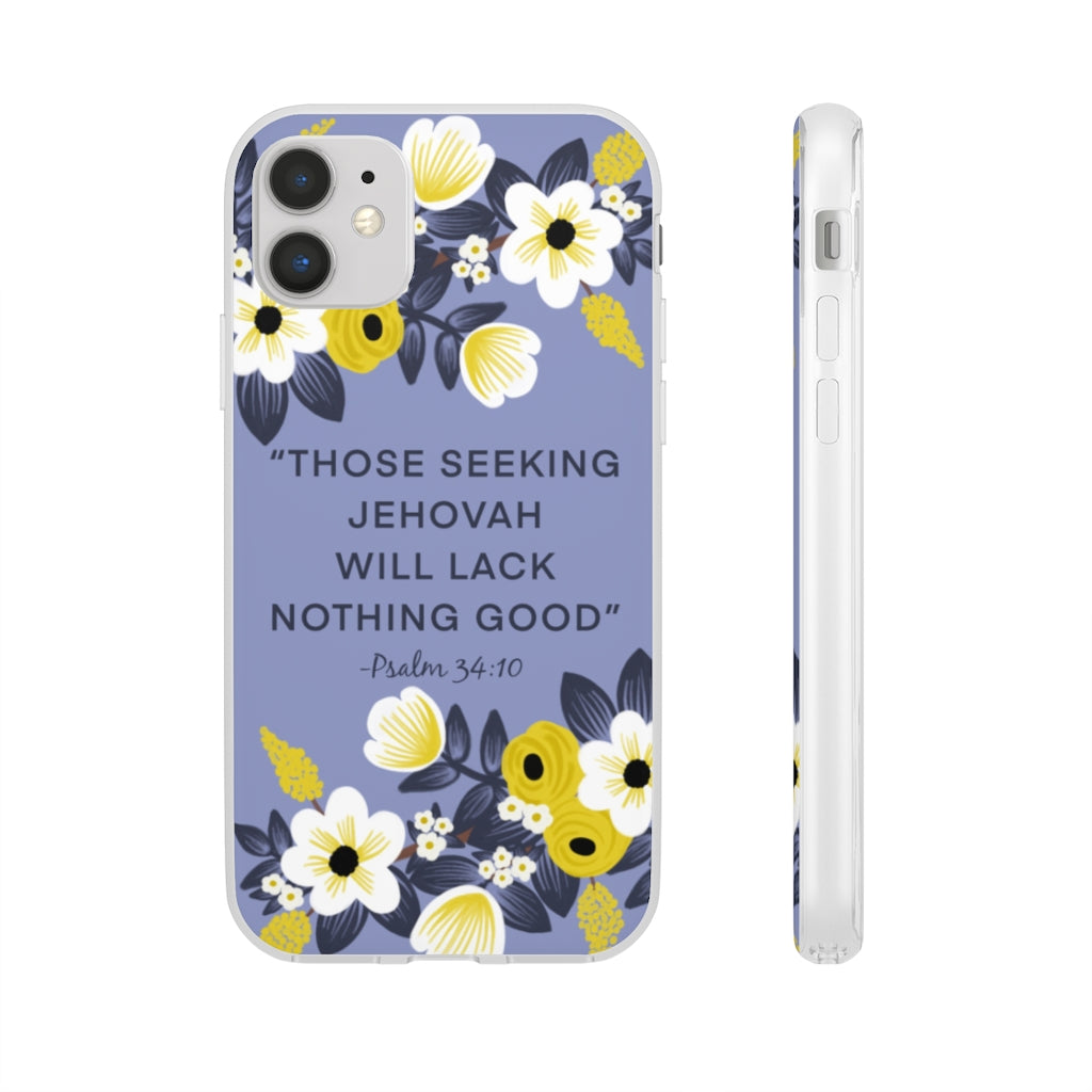 Those Seeking Jehovah Will Lack Nothing Good -Psalm 34:10 Phone Case (English)
