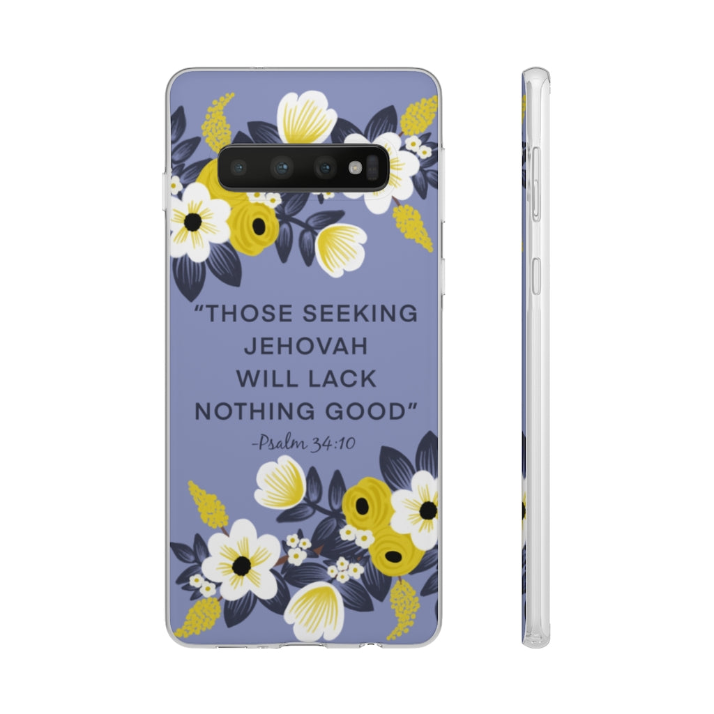 Those Seeking Jehovah Will Lack Nothing Good -Psalm 34:10 Phone Case (English)