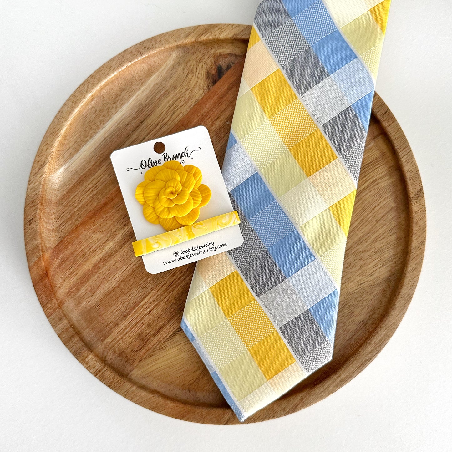 Floral Lapel Pin & Tie Clip Set (Tie not included)