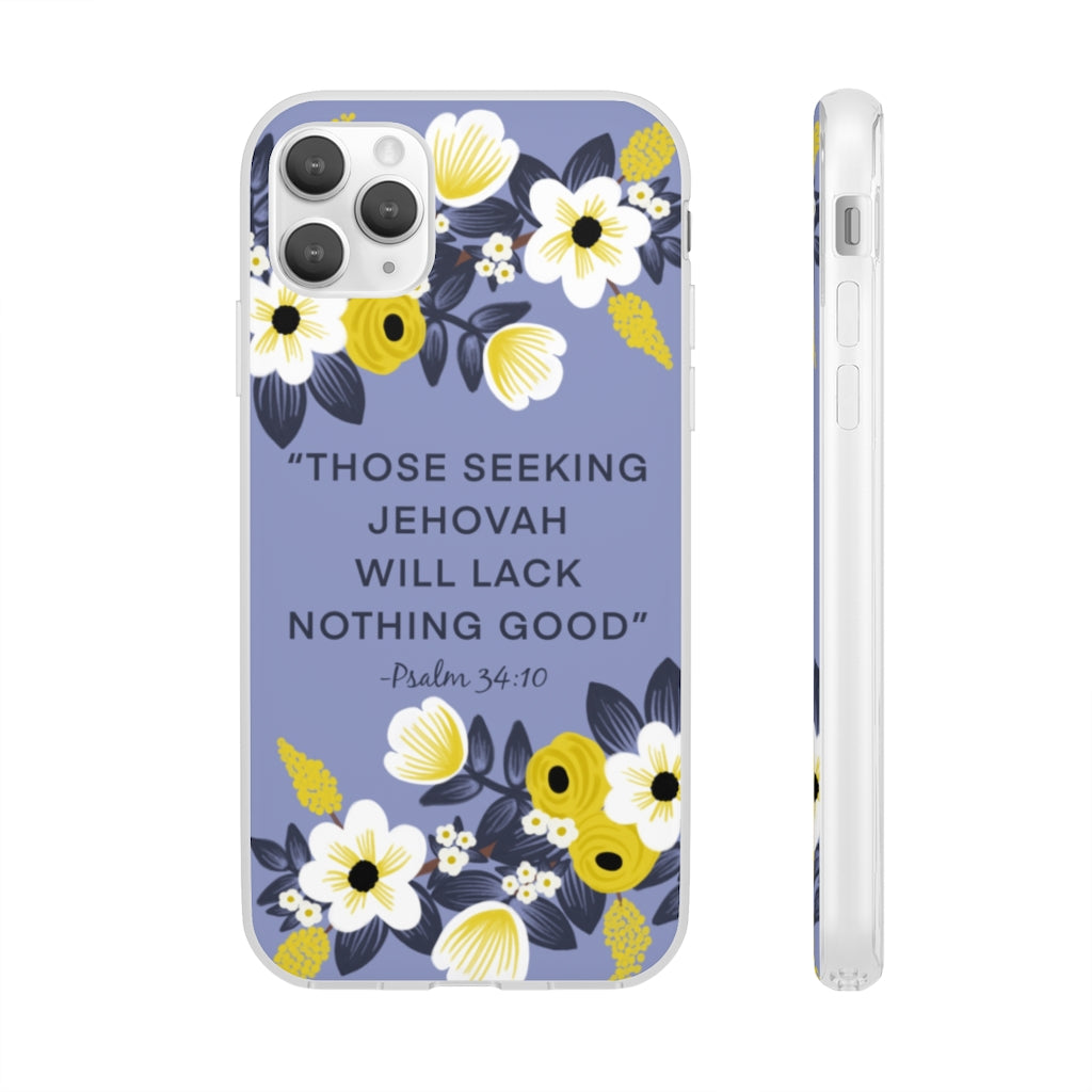 Those Seeking Jehovah Will Lack Nothing Good -Psalm 34:10 Phone Case (English)