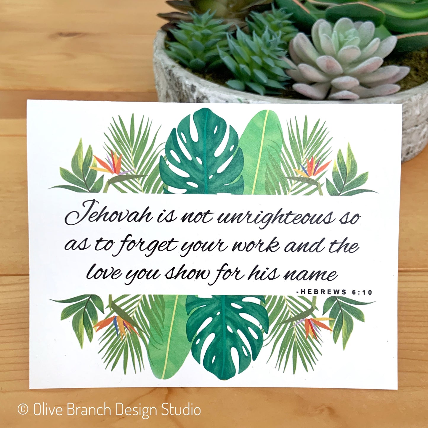 Jehovah Won’t Forget the Love You Show Card