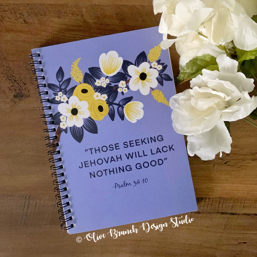 Those Seeking Jehovah Will Lack Nothing Good -Psalm 34:10 Spiral Notebook (English)
