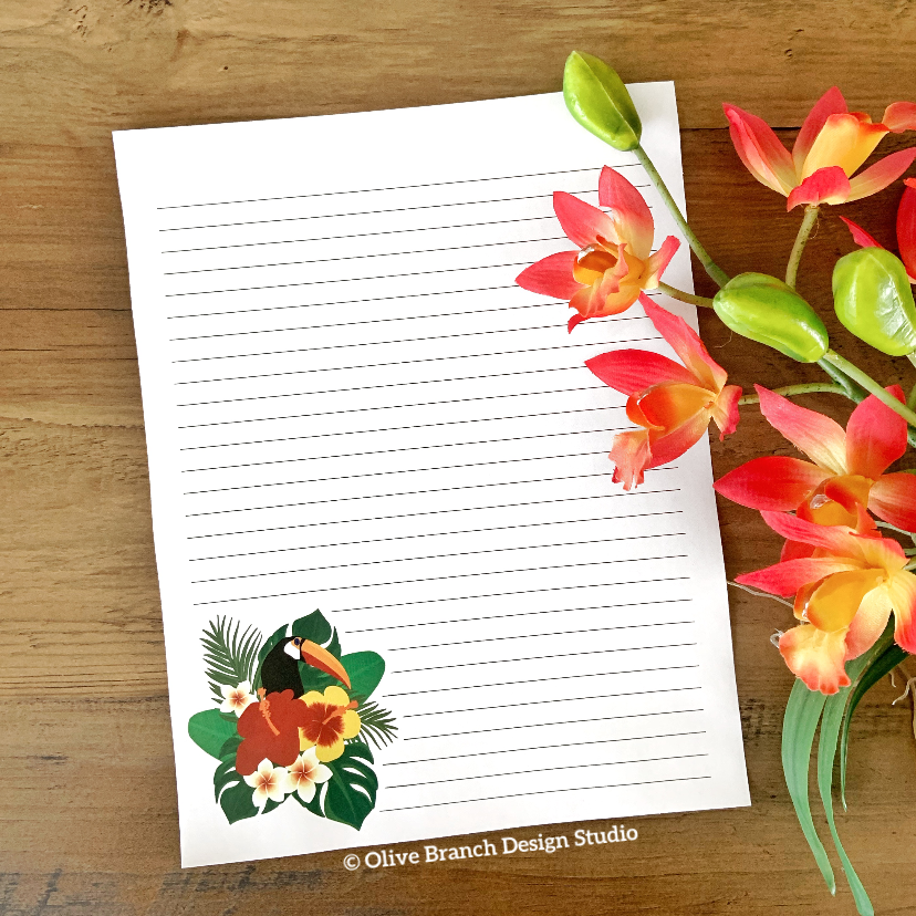 Tropical Toucan Letter Writing Page