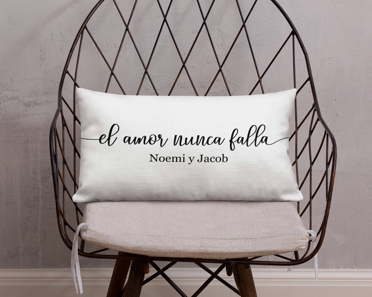 Love Never Fails Personalized Couple’s Pillow