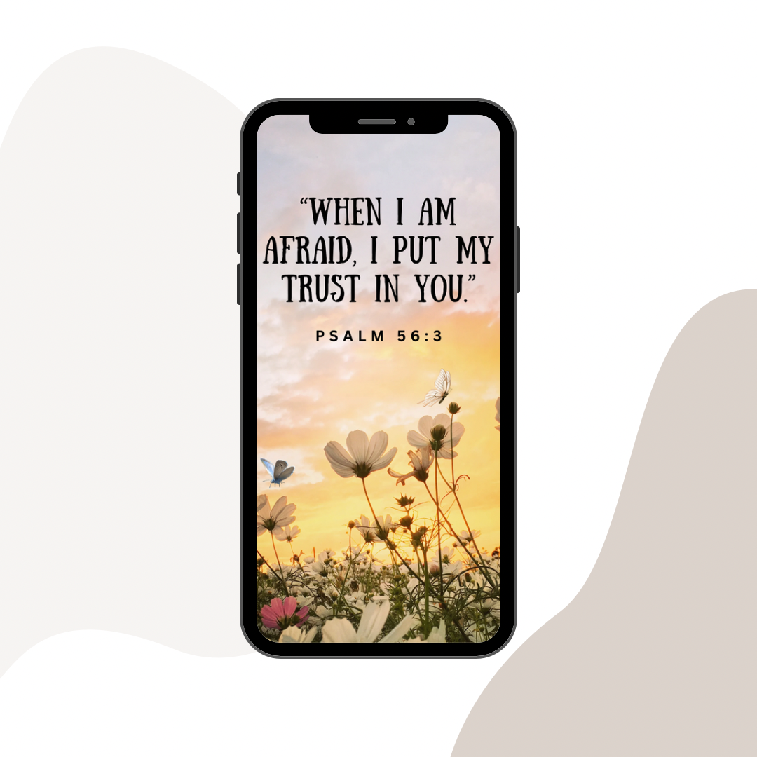 2024 Year Text Wallpaper | When I am Afraid I Put My Trust in You Psalm 56:3