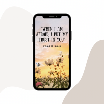 2024 Year Text Wallpaper | When I am Afraid I Put My Trust in You Psalm 56:3