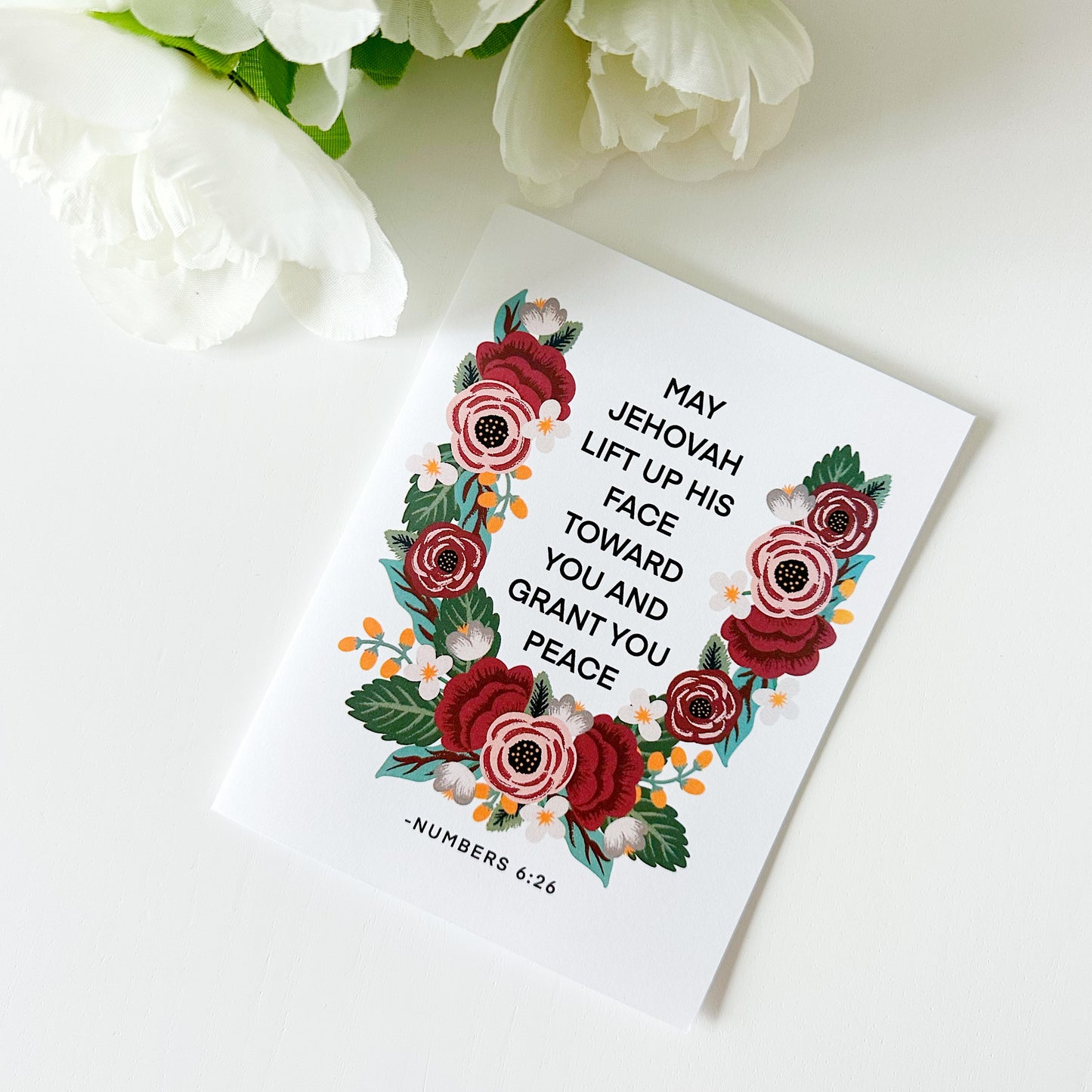 May Jehovah Grant You Peace Numbers 6:26 Greeting Card