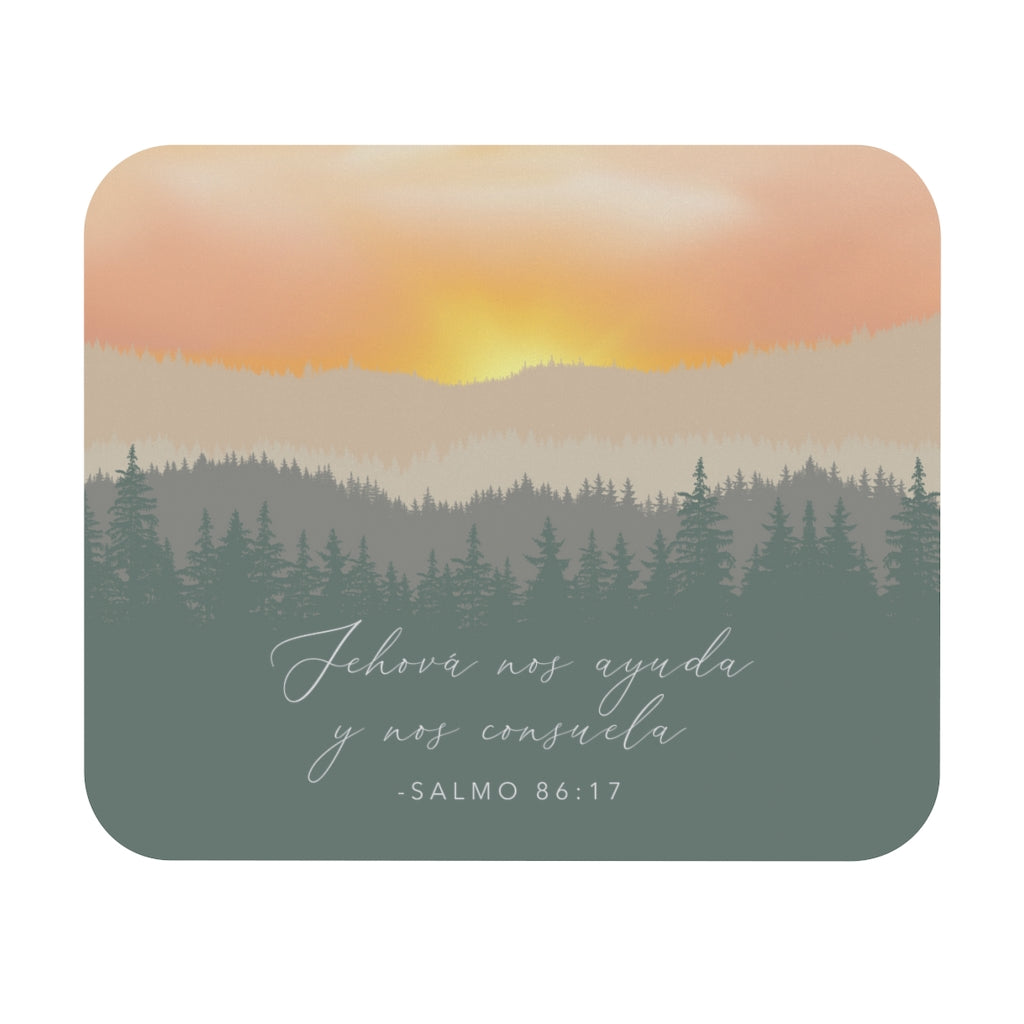Jehovah Is Our Comforter and Our Helper Psalm 86:17 Mouse Pad (Spanish)