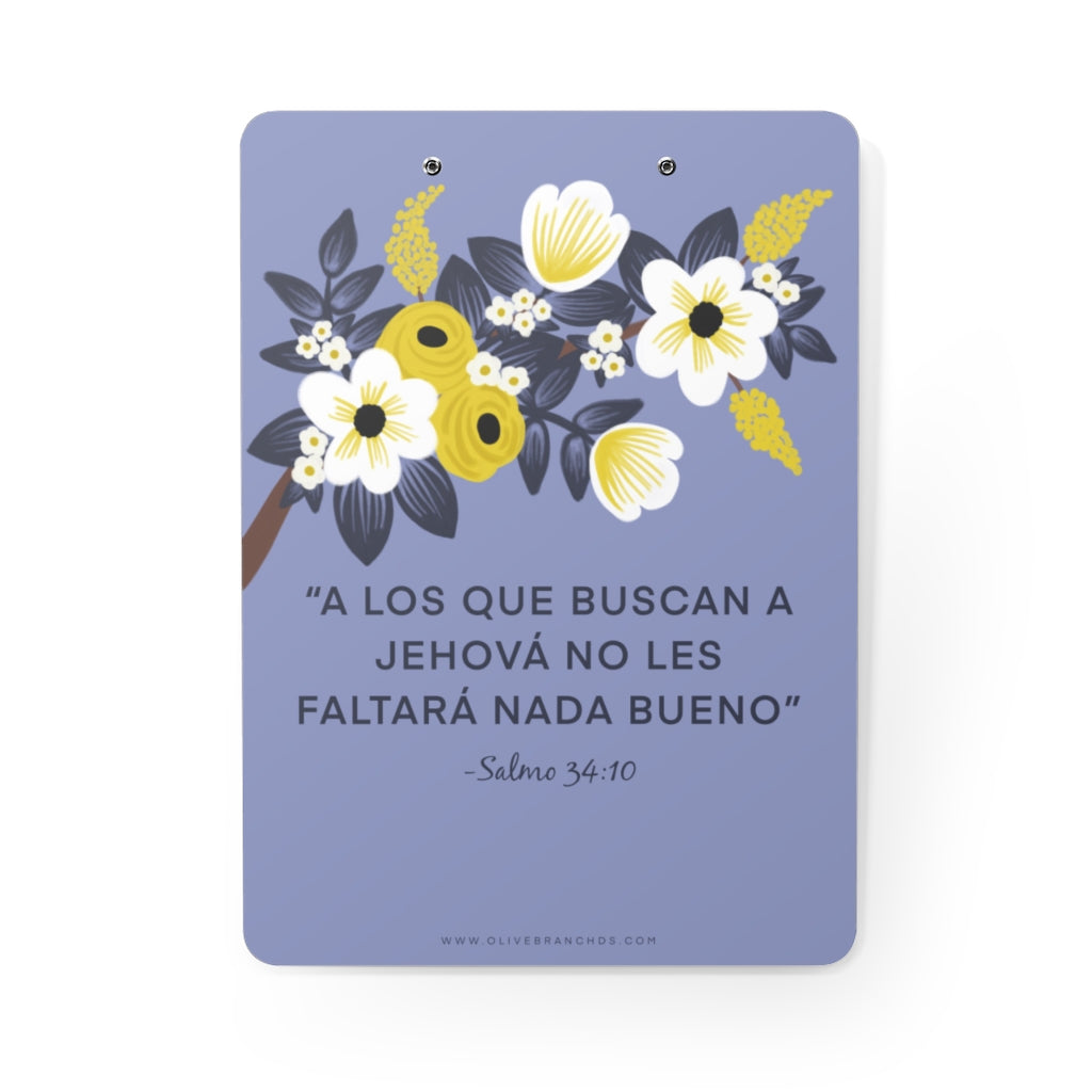 Those Seeking Jehovah Will Lack Nothing Good -Psalm 34:10 Clipboard (Spanish)