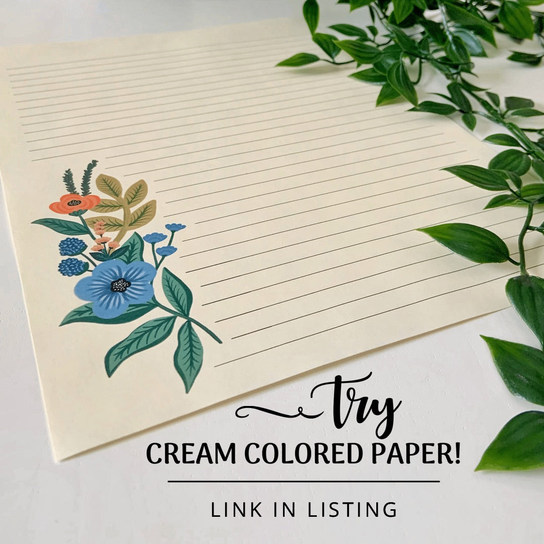 Bright Colorful Flowers Letter Writing Page