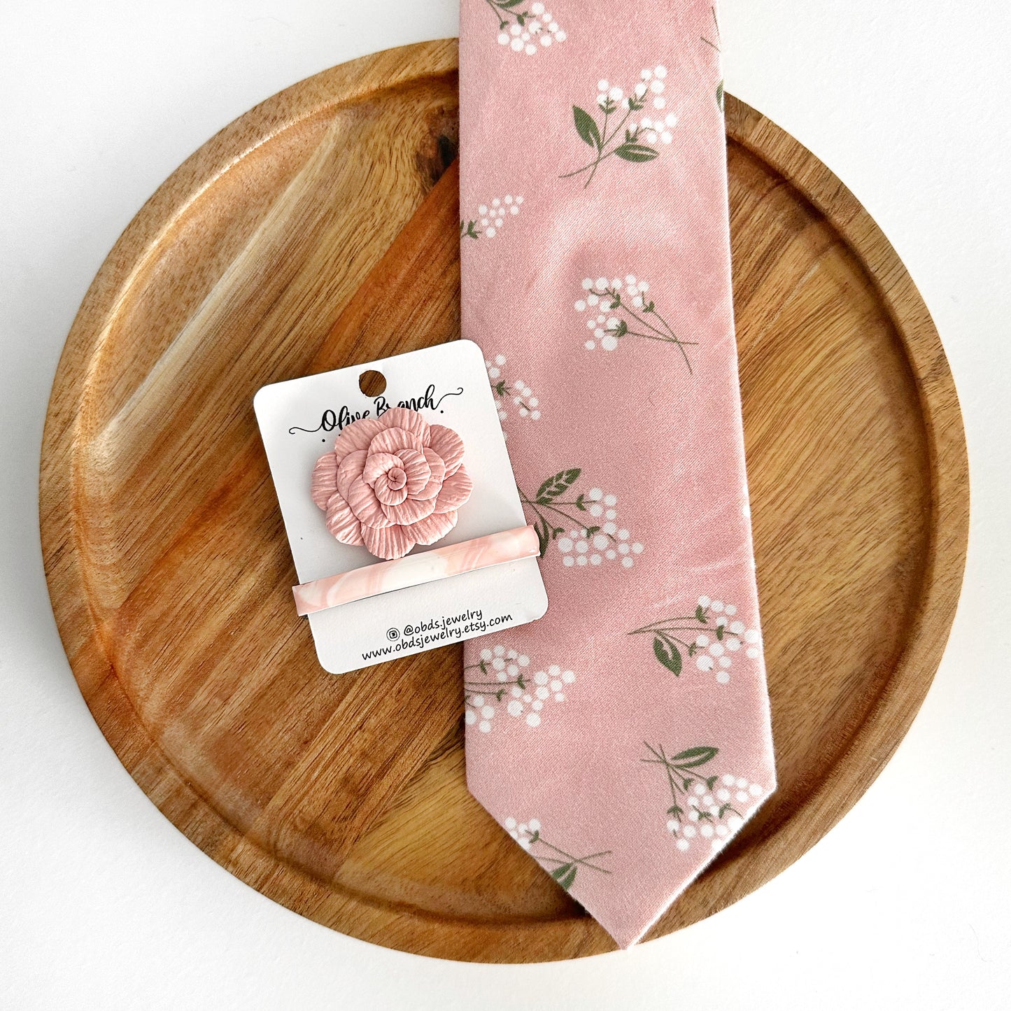 Floral Lapel Pin & Tie Clip Set (Tie not included)