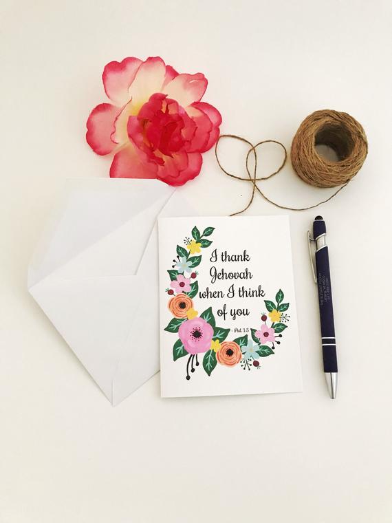 I thank Jehovah JW Thank you card by Olive Branch Design Studio