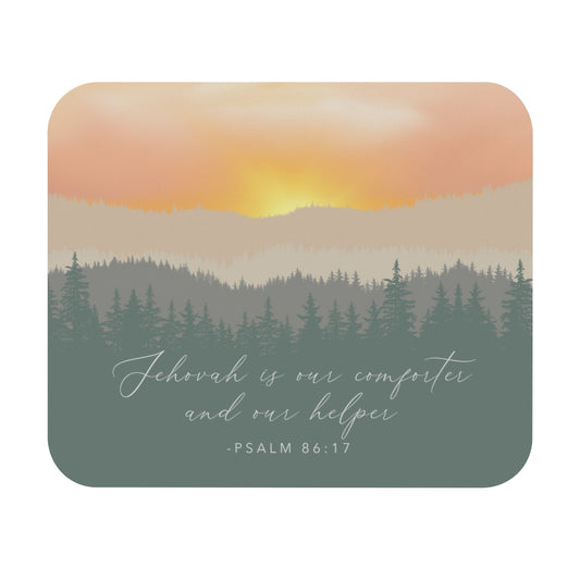Jehovah Is Our Comforter and Our Helper Psalm 86:17 Mouse Pad (English)
