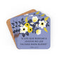 Those Seeking Jehovah Will Lack Nothing Good Psalm 34:10 (Spanish) Corkwood Coaster Set