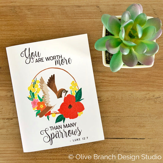 You are worth more than many sparrow JW Greeting Card