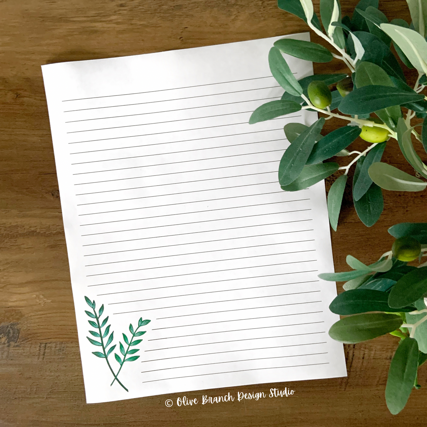 Green Leaves Letter Writing Page
