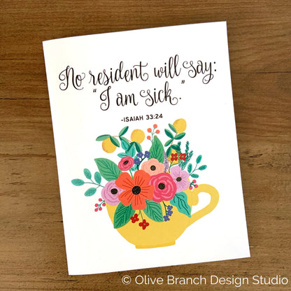 JW Greeting Cards No Resident Will Say I Am Sick Isaiah 33:24