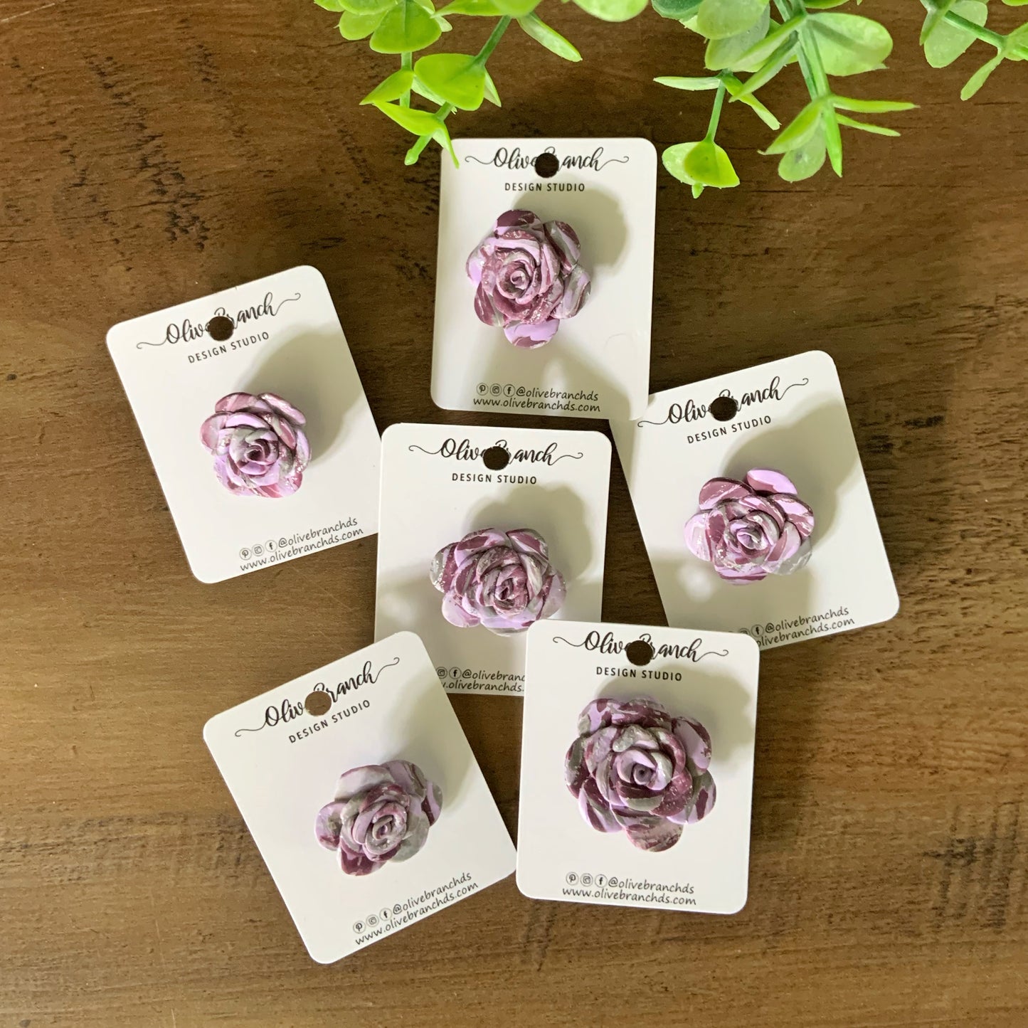 Purple & Gray Floral Lapel Pin