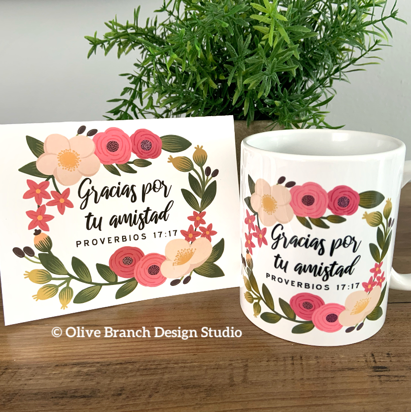 Thank You for Your Friendship - Proverbs 17:17 Mug & Card