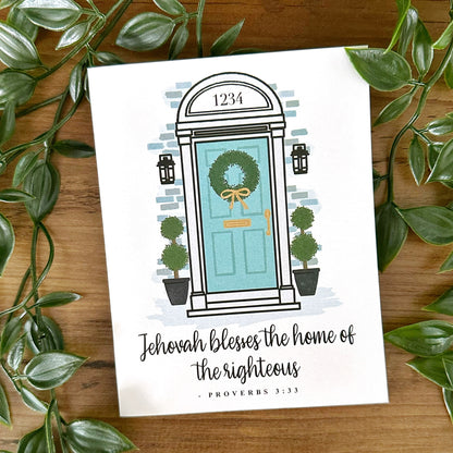 Housewarming Greeting Card - Jehovah Blesses the Home of the Righteous Proverbs 3:33