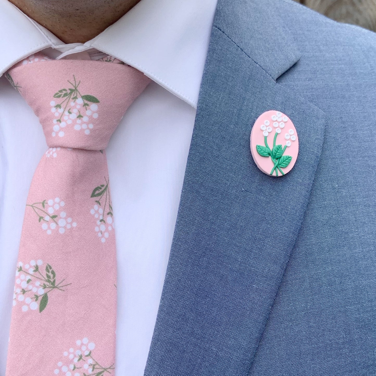 Pink Floral Lapel Pin