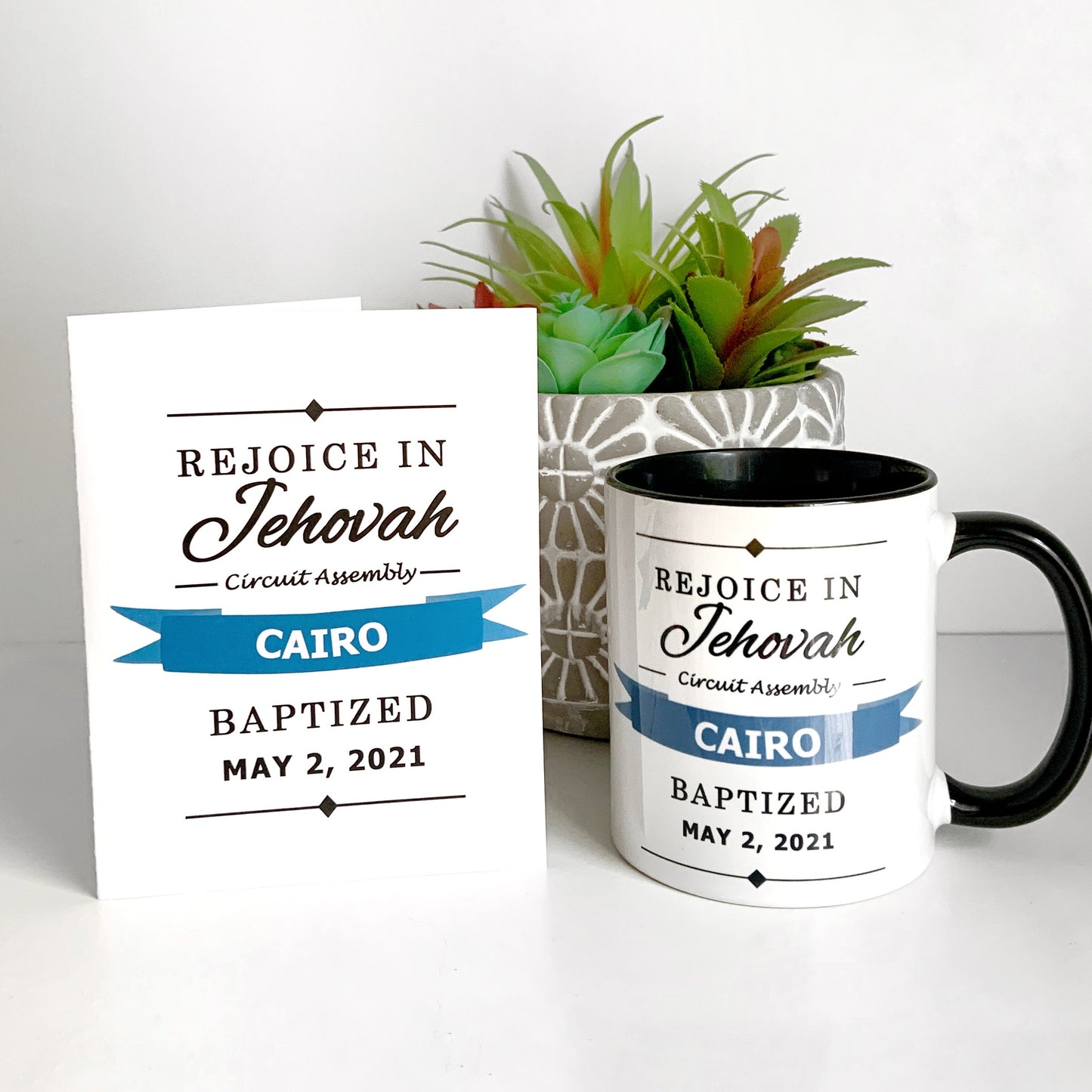 Custom Baptism Mug & Card Gift Set