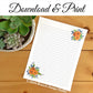 Orange Roses Letter Writing Page