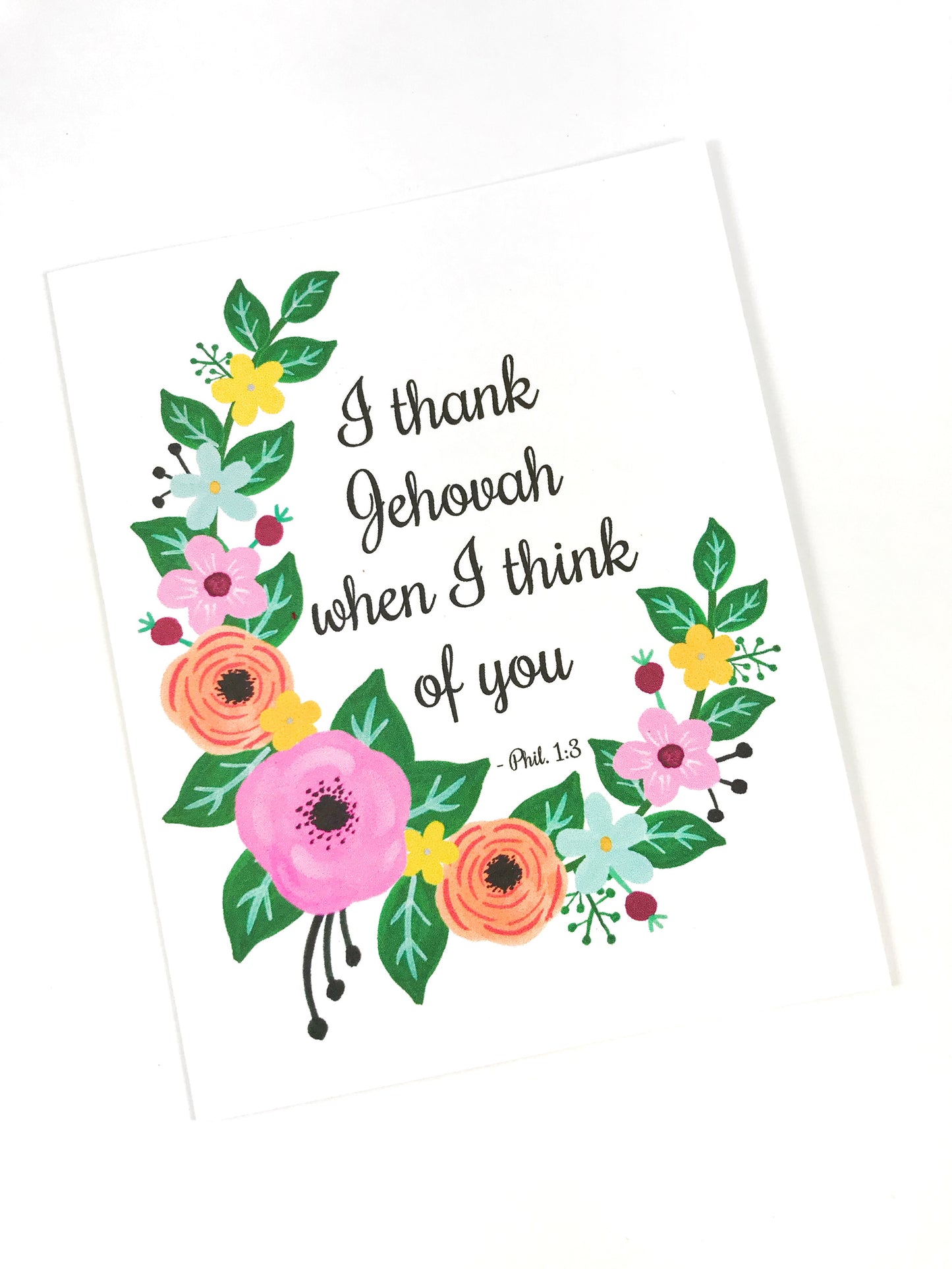 I thank Jehovah JW Thank you card by Olive Branch Design Studio