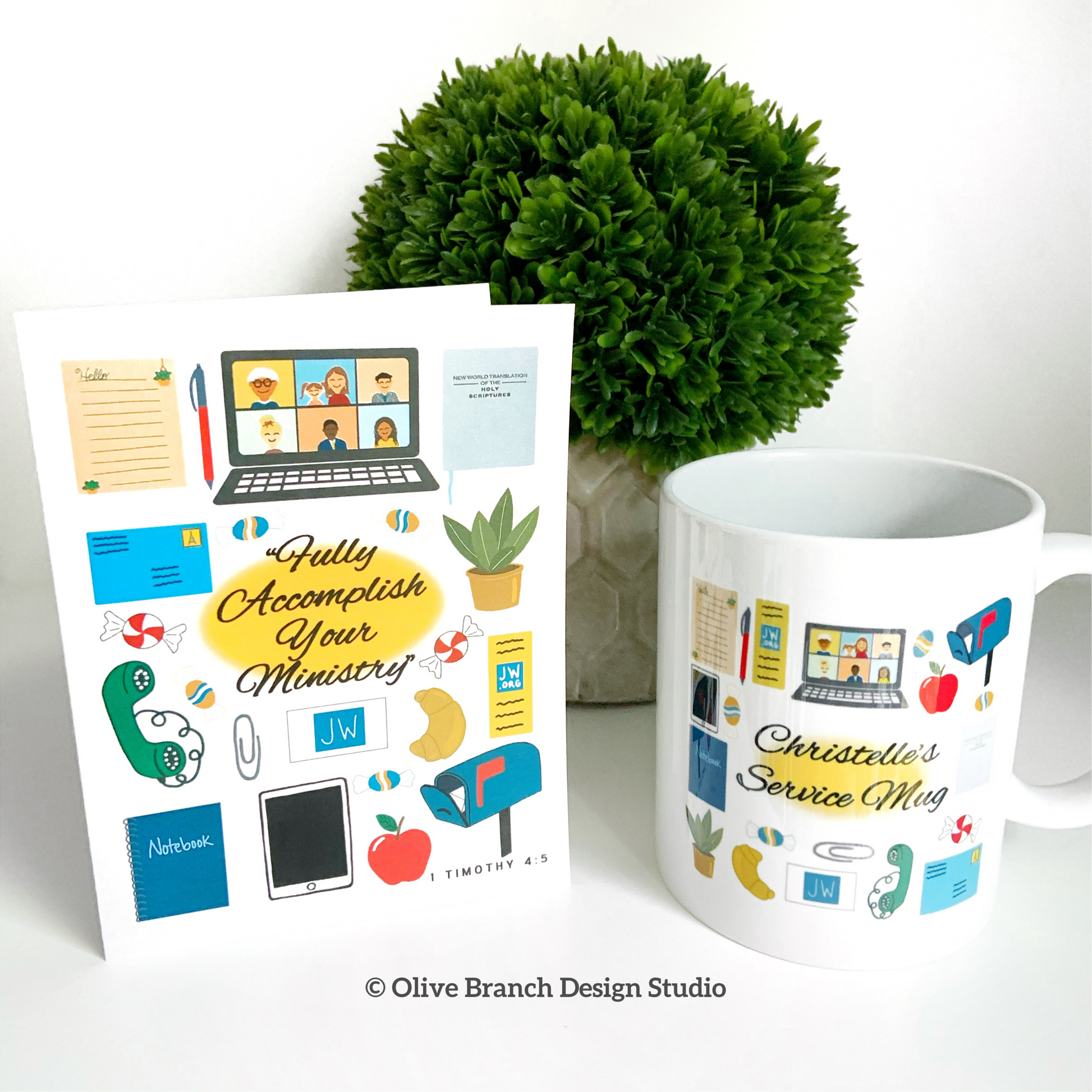 Zoom Service Mug and Card JW Fully Accomplish Your Ministry