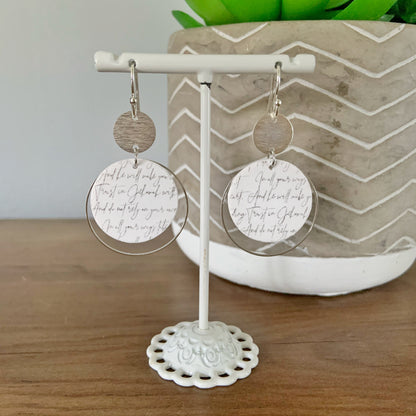 Proverbs 3:5, 6 Scripture Earrings