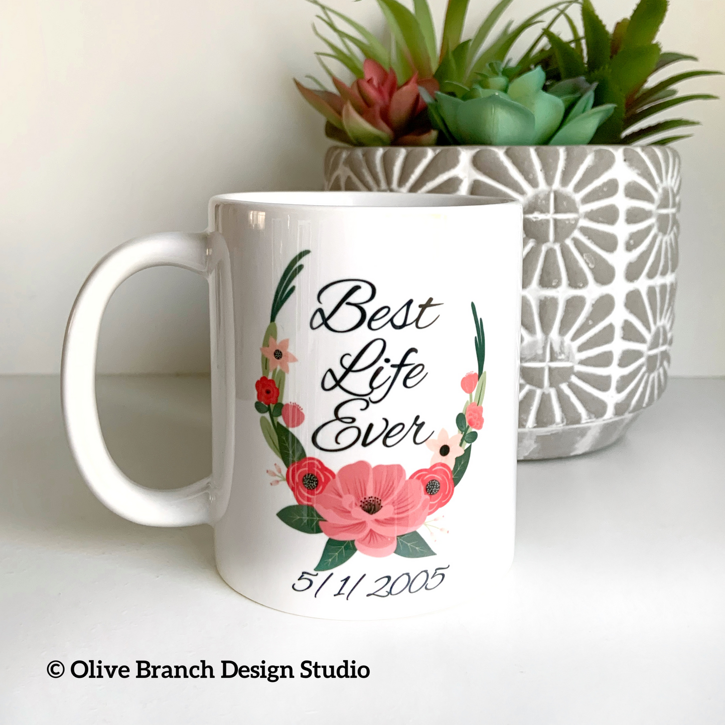 Best Life Ever Floral Mug